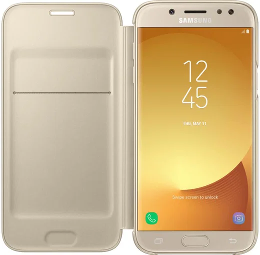Samsung Galaxy J5 (2017) Wallet Case Goud afbeelding 1
