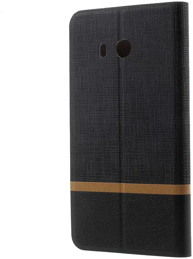 HTC U11 Linnen Portemonnee Hoesje Zwart afbeelding 4