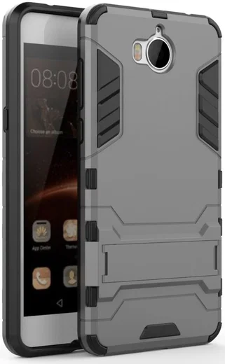 Huawei Y6 (2017) Hybride Kickstand Cover Grijs afbeelding 1