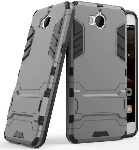 Huawei Y6 (2017) Hybride Kickstand Cover Grijs afbeelding 2