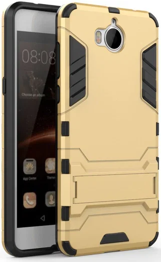 Huawei Y6 (2017) Hybride Kickstand Cover Goud afbeelding 1