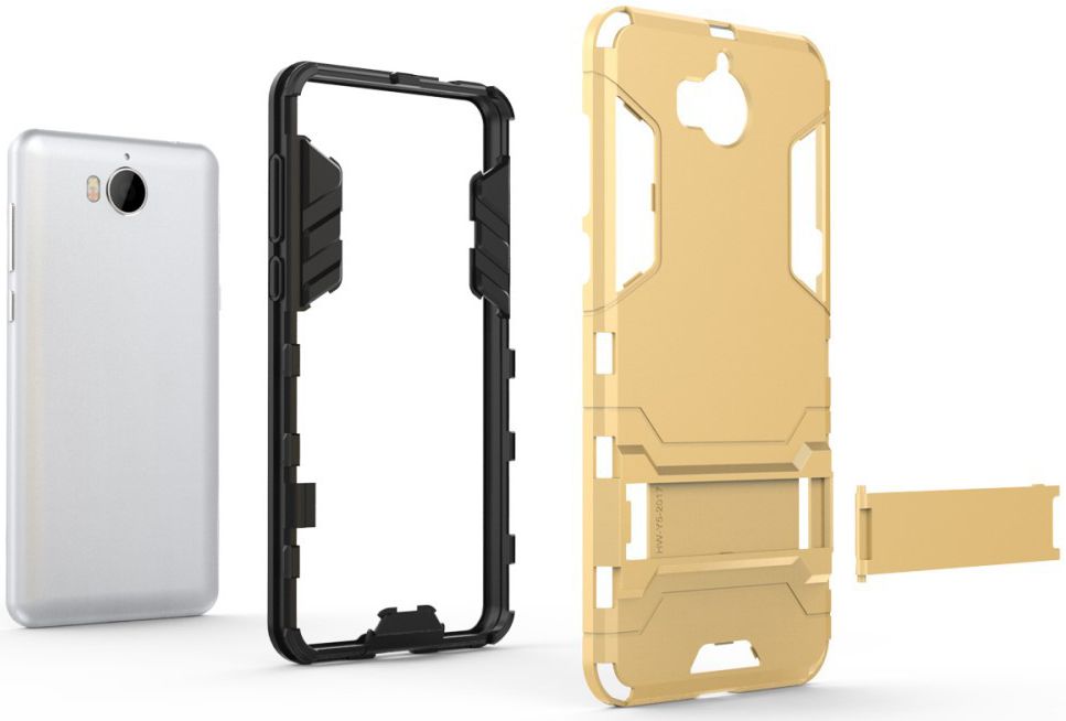 Huawei Y6 (2017) Hybride Kickstand Cover Goud afbeelding 3