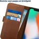 Rosso Deluxe Apple iPhone X / XS Hoesje Echt Leer Book Case Bruin afbeelding 5