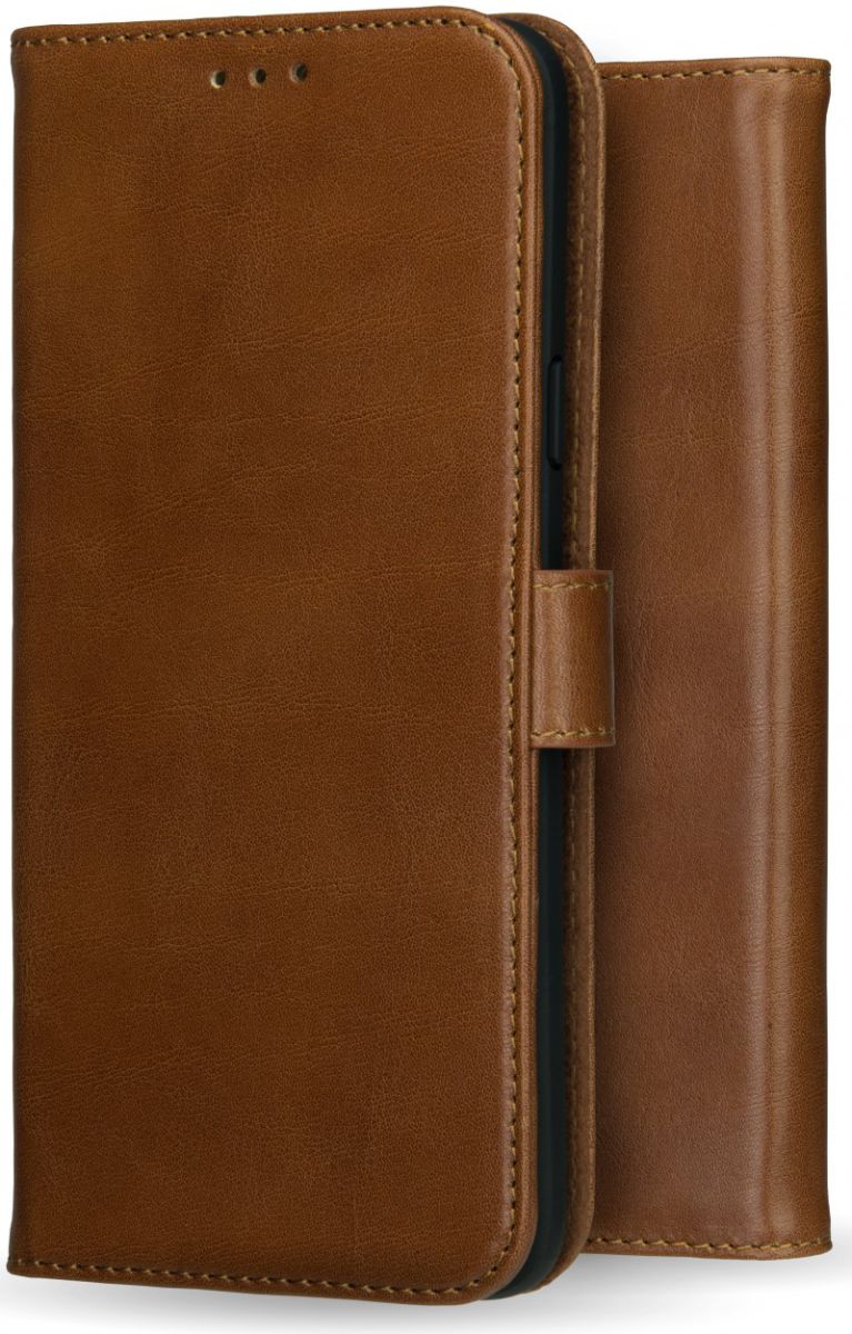 Rosso Deluxe Apple iPhone X / XS Hoesje Echt Leer Book Case Bruin afbeelding 10