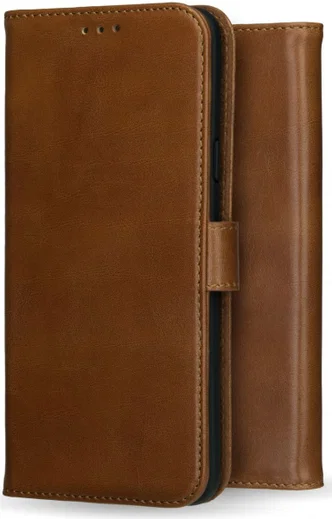 Rosso Deluxe Apple iPhone X / XS Hoesje Echt Leer Book Case Bruin afbeelding 10
