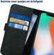 Rosso Deluxe Apple iPhone X / XS Hoesje Echt Leer Book Case Zwart afbeelding 5