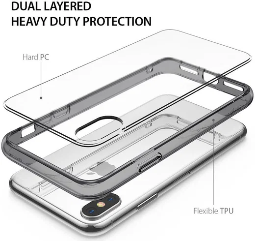 Ringke Fusion iPhone X Hoesje Doorzichtig Smoke Black afbeelding 2