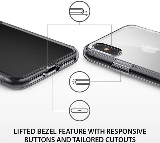 Ringke Fusion iPhone X Hoesje Doorzichtig Smoke Black afbeelding 6