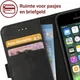 Rosso Deluxe Apple iPhone 5/5S/SE Hoesje Echt Leer Book Case Zwart afbeelding 5