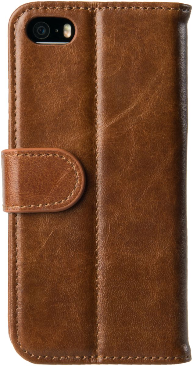 Rosso Deluxe Apple iPhone 5/5S/ Hoesje Echt Leer Book Case Bruin afbeelding 5