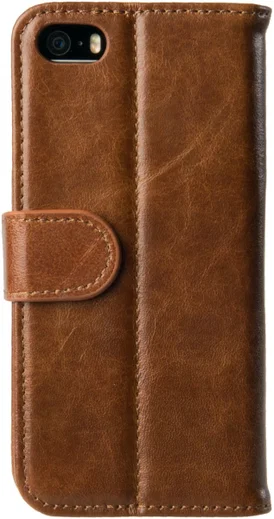 Rosso Deluxe Apple iPhone 5/5S/ Hoesje Echt Leer Book Case Bruin afbeelding 5