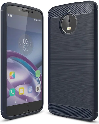 Motorola Moto E4 Plus Geborsteld TPU Hoesje Blauw afbeelding 1