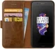 Rosso Deluxe OnePlus 5 Hoesje Echt Leer Pasjes Book Case Bruin afbeelding 1
