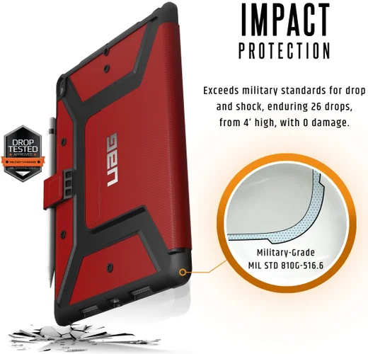 Urban Armor Gear Metropolis iPad Air 2019 / Pro 10.5 2017 Hoes Rood afbeelding 4