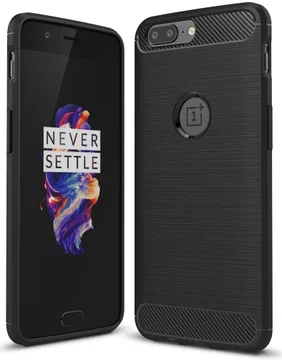 OnePlus 5 Geborsteld TPU Hoesje Zwart