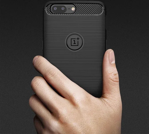 OnePlus 5 Geborsteld TPU Hoesje Zwart afbeelding 10