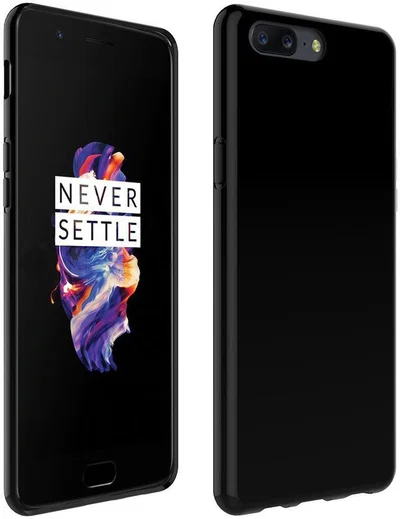 OnePlus 5 TPU Back Cover Hoesje Zwart afbeelding 1
