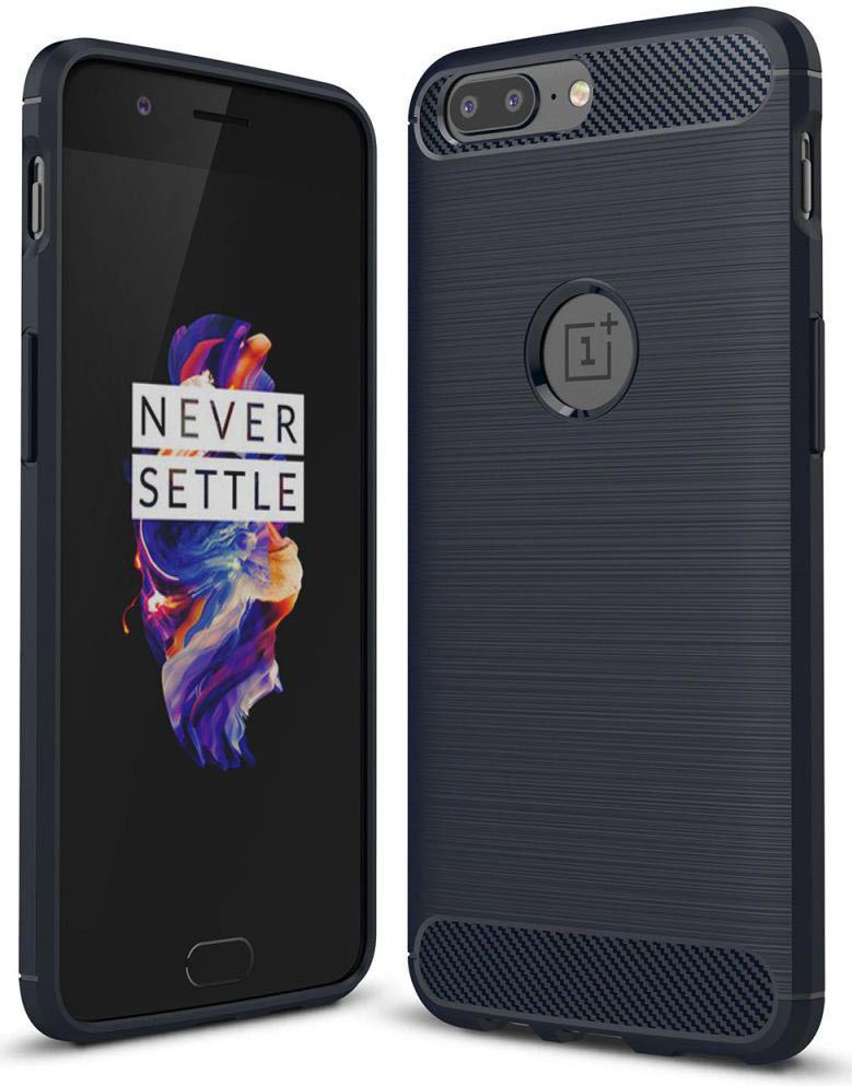 OnePlus 5 Hoesje Geborsteld TPU Blauw afbeelding 1