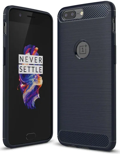 OnePlus 5 Hoesje Geborsteld TPU Blauw afbeelding 1