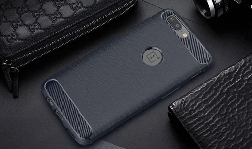OnePlus 5 Hoesje Geborsteld TPU Blauw afbeelding 2