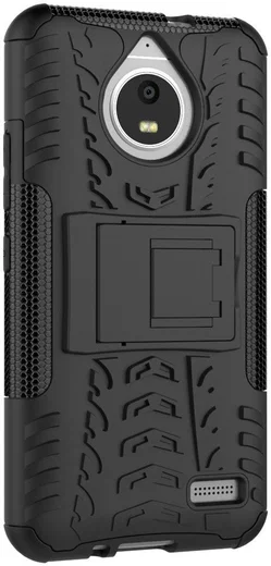 Robuuste Hybride Hoesje Motorola Moto E4 Zwart afbeelding 4