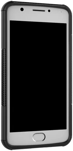 Robuuste Hybride Hoesje Motorola Moto E4 Zwart afbeelding 5