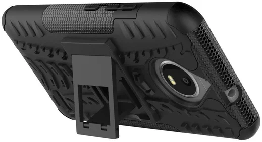 Robuuste Hybride Hoesje Motorola Moto E4 Zwart afbeelding 3