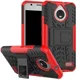 Robuuste Hybride Hoesje Motorola Moto E4 Rood afbeelding 1