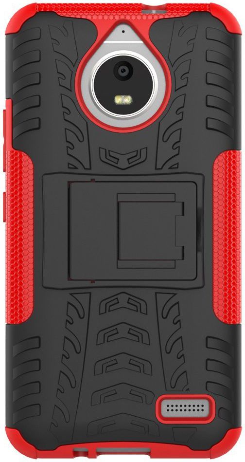 Robuuste Hybride Hoesje Motorola Moto E4 Rood afbeelding 2