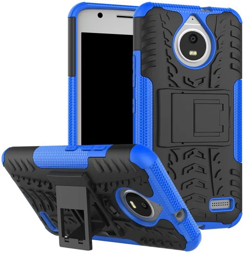 Robuuste Hybride Hoesje Motorola Moto E4 Blauw afbeelding 1