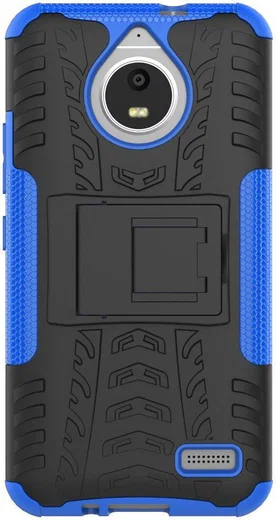 Robuuste Hybride Hoesje Motorola Moto E4 Blauw afbeelding 2