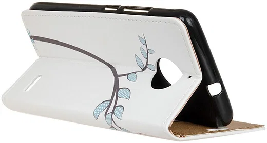 Motorola Moto E4 Portemonnee Flip Hoesje Print Boom Uilen afbeelding 4