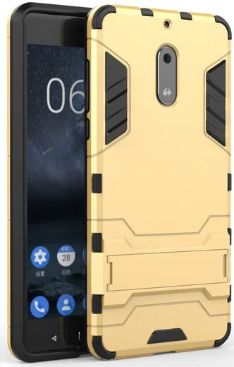 Hybride Nokia 6 Hoesje Goud afbeelding 1