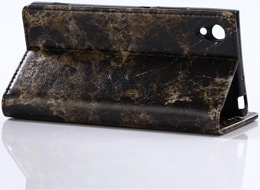 Sony Xperia XA1 Marmer Portemonnee Hoesje Zwart afbeelding 3