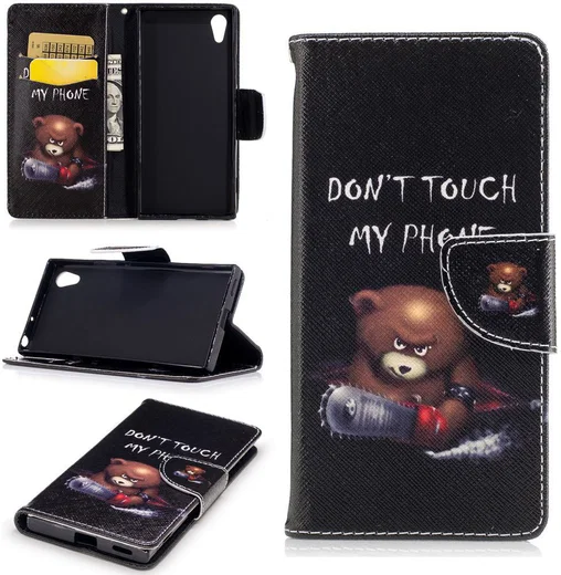 Sony Xperia XA1 Portemonnee Hoesje met Print Teddy afbeelding 4