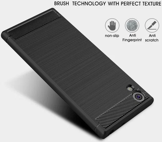 Sony Xperia XA1 Ultra Geborsteld TPU Hoesje Zwart afbeelding 7