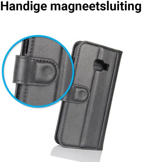 Echt Leren Samsung Galaxy A5 (2017) Portemonnee Hoesje Zwart afbeelding 2