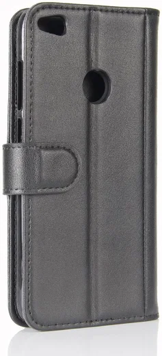 Echt Leren Huawei P8 Lite (2017) Portemonnee Hoesje Zwart afbeelding 7