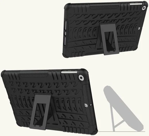 Apple iPad 9.7 2017 Tyre Pattern Hybrid Case Zwart afbeelding 4