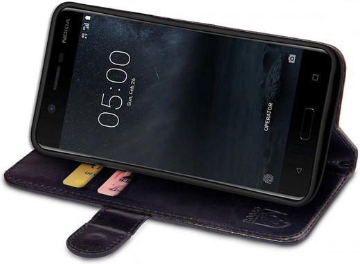 Rosso Nokia 3 Hoesje Premium Book Cover Zwart afbeelding 2