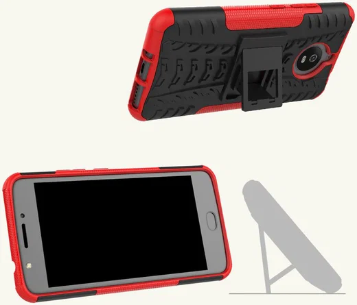 Hybride Motorola Moto E4 Plus Hoesje Rood afbeelding 2