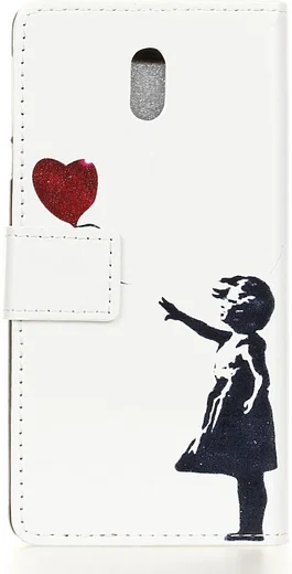 Samsung Galaxy J3 (2017) Print Portemonnee Hoesje Balloon Girl afbeelding 3