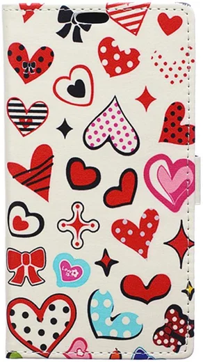 Samsung Galaxy J3 (2017) Print Portemonnee Hoesje Hearts afbeelding 1