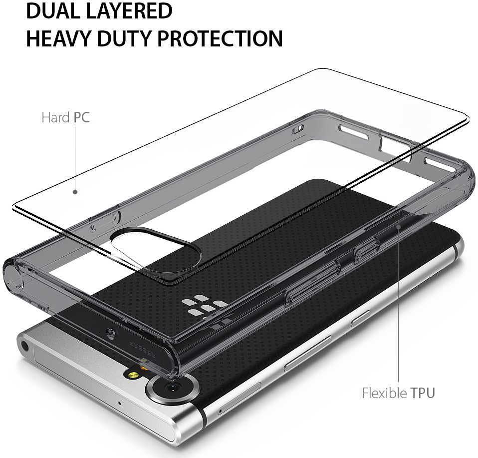Ringke Fusion BlackBerry Keyone Hoesje Doorzichtig Zwart afbeelding 3