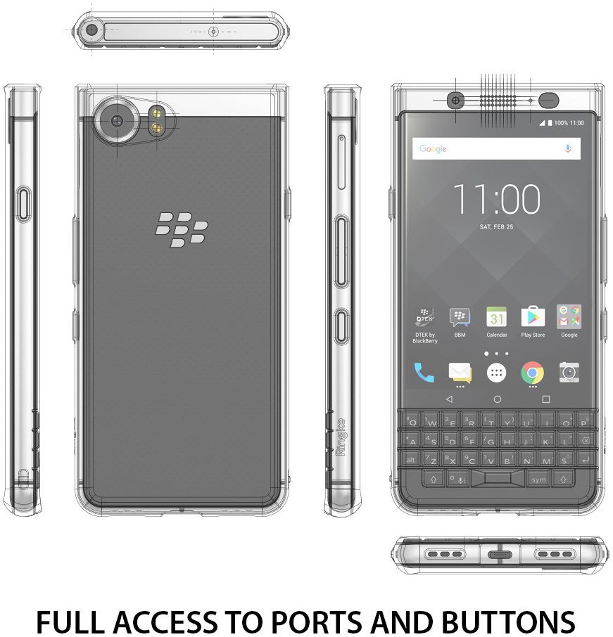 Ringke Fusion BlackBerry Keyone Hoesje Doorzichtig Zwart afbeelding 4