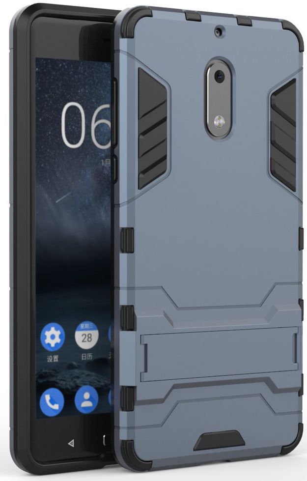Hybride Nokia 6 Hoesje Donker Blauw afbeelding 1