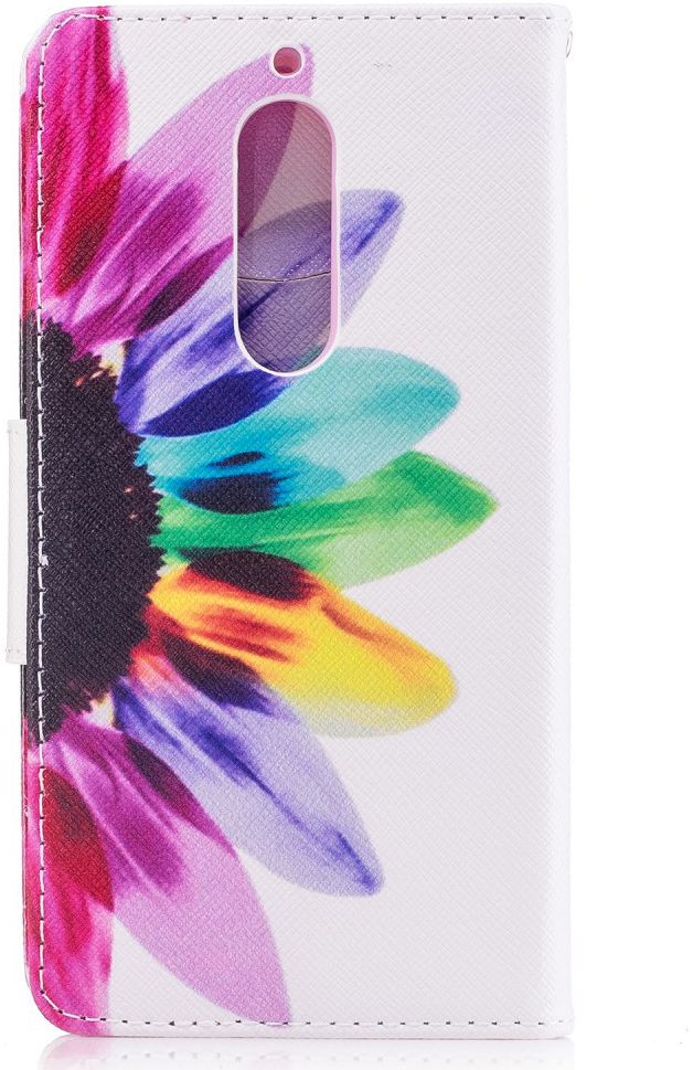 Nokia 5 Portemonnee Flip Hoesje Print Flowers afbeelding 4