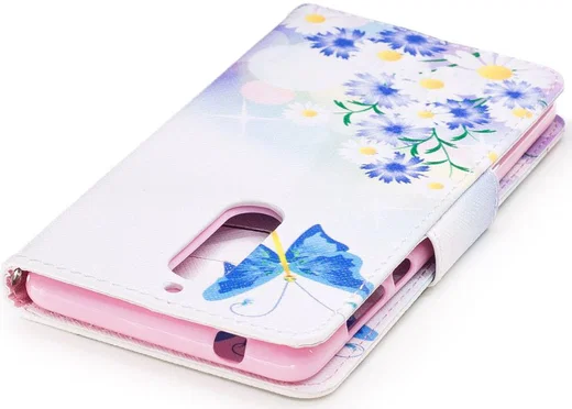 Nokia 5 Portemonnee Flip Hoesje Print Blue Butterfly afbeelding 7