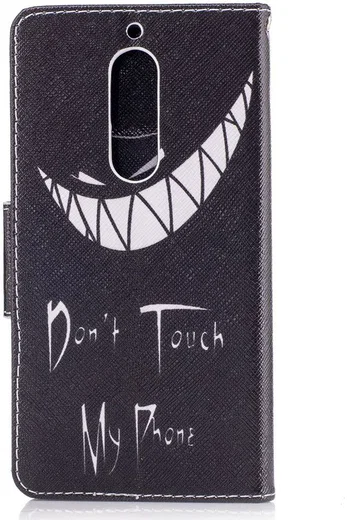Nokia 5 Portemonnee Flip Hoesje Print Don't Touch My Phone afbeelding 4