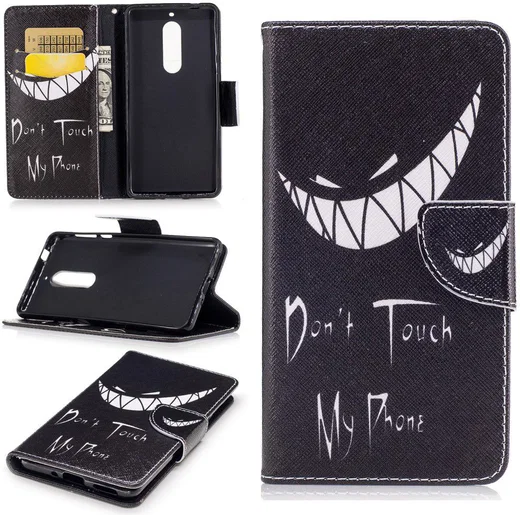 Nokia 5 Portemonnee Flip Hoesje Print Don't Touch My Phone afbeelding 8